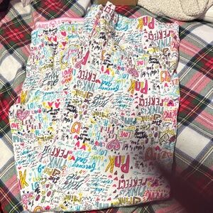 2009 PINK VICTORIAS SECRET Colorful Graphic Print Pants